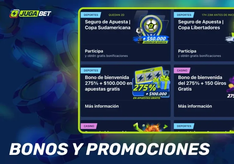Bono de casino de JugaBet de hasta 275% y 375 giros gratis