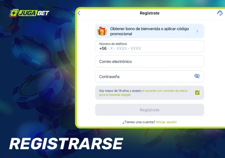 Pasos para crear una cuenta en JugaBet desde el navegador