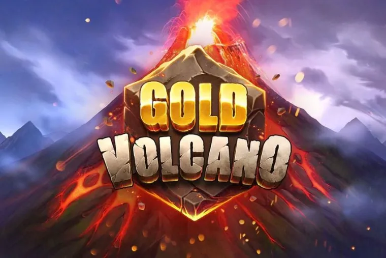 Tragamonedas Gold Volcano de Play'n GO con su tablero en forma de volcán